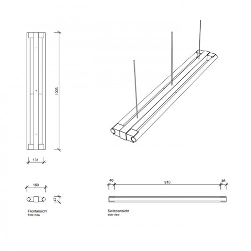 Decor Walther Omega 200 HL Светильник потолочный 100x5x12см, 2x S14S 100cm, цвет: никель сатинированный ЗАКАЗ ПО ЗАПРОСУ