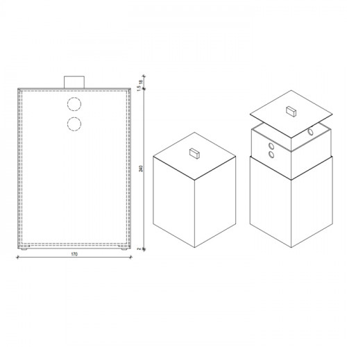 Decor Walther DW 75 Корзина для бумаги 17x17x26см, с крышкой, цвет: золото матовое ЗАКАЗ ПО ЗАПРОСУ