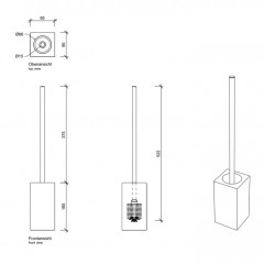 Decor Walther DW 6250 Туалетный ершик h60см, напольный, фарфор, цвет: белый / никель сатинированный ЗАКАЗ ПО ЗАПРОСУ
