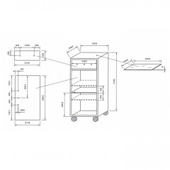 Decor Walther RS 1 Шкафчик передвижной 38x30x80см, стекло белое, цвет: сталь полированная ЗАКАЗ ПО ЗАПРОСУ