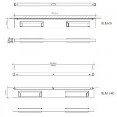 Decor Walther Slim 60 Светильник настенный 60x7x2см, 2x R7S 118mm max. 100W, цвет: никель сатинированный ЗАКАЗ ПО ЗАПРОСУ