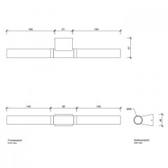 Decor Walther Line 20 Светильник для зеркала 4x6.5x39см, 2x G9max. 60W, цвет: хром ЗАКАЗ ПО ЗАПРОСУ