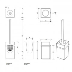 Decor Walther DW 6201 Туалетный ершик h44см, подвесной, фарфор, цвет: белый / никель сатинированный ЗАКАЗ ПО ЗАПРОСУ