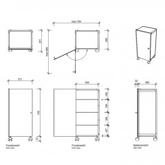 Decor Walther RW 1 Шкафчик передвижной 38x30x80см, стекло прозрачное, цвет: хром ЗАКАЗ ПО ЗАПРОСУ