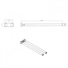 Decor Walther DW 735 Полотенцедержатель двойной 53см, подвесной, цвет: хром ЗАКАЗ ПО ЗАПРОСУ