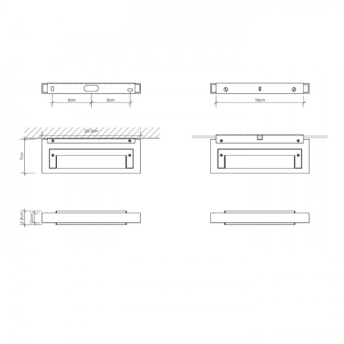 Decor Walther Slim 1-20 Светильник на зеркало 20x7x2см, 1x R7S 118 mm max. 100W, цвет: никель сатинированный ЗАКАЗ ПО ЗАПРОСУ
