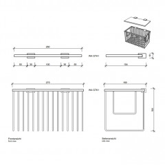 Decor Walther WA GTKS1 Набор: корзина для полотенец 27.5x16x16см и стеклянная полка 26.5x15см, подвесной, цвет: хром ЗАКАЗ ПО ЗАПРОСУ