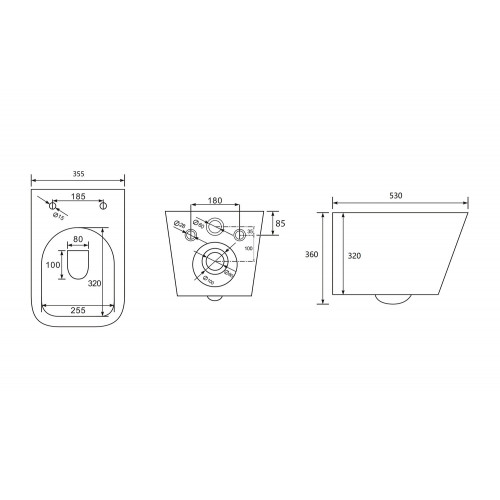 Унитаз ABBER Rechteck AC1201MW подвесной белый матовый, безободковый