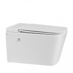 Комплект ABBER подвесной унитаз Rechteck AC1202P белый с импульсным смывом с инсталляцией AC0101P