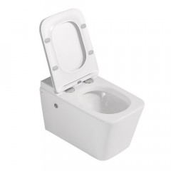 Комплект ABBER подвесной унитаз Rechteck AC1202P белый с импульсным смывом с инсталляцией AC0101P