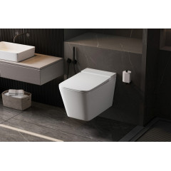 Комплект ABBER подвесной унитаз Rechteck AC1202P белый с импульсным смывом с инсталляцией AC0101P