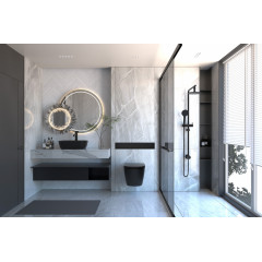 Комплект подвесной унитаз ABBER Bequem AC1100MB черный матовый с инсталляцией AC0105 и кнопкой AC0120MB черная матовая