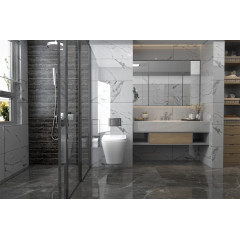 Комплект подвесной унитаз ABBER Rechteck AC1201 белый с инсталляцией AC0105 и кнопкой AC0120MW белая матовая