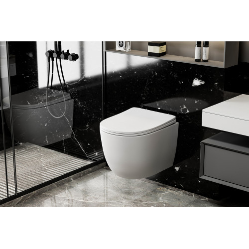 Унитаз ABBER Bequem AC1100MW подвесной белый матовый, безободковый