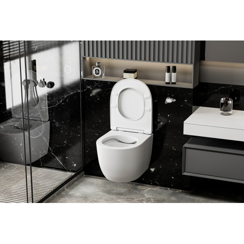 Унитаз ABBER Bequem AC1100MW подвесной белый матовый, безободковый