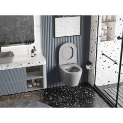 Унитаз ABBER Bequem AC1102MG подвесной серый матовый, безободковый