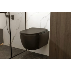 Унитаз ABBER Bequem AC1104MB подвесной черный матовый, безободковый