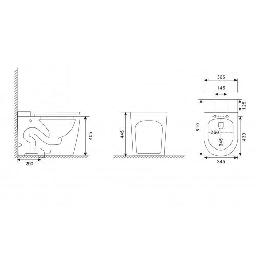 Унитаз ABBER Bequem AC1114P приставной белый с импульсным смывом