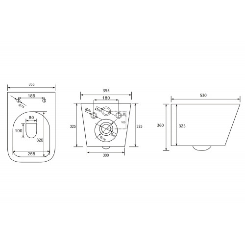 Унитаз ABBER Rechteck AC1201T подвесной белый, безободковый, смыв торнадо
