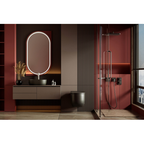 Унитаз ABBER Bequem AC1104TMB подвесной черный матовый, безободковый, смыв торнадо