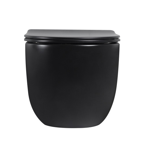 Унитаз ABBER Bequem AC1104TMB подвесной черный матовый, безободковый, смыв торнадо