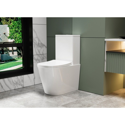 Унитаз ABBER Bequem AC1112T компакт белый, безободковый, смыв торнадо