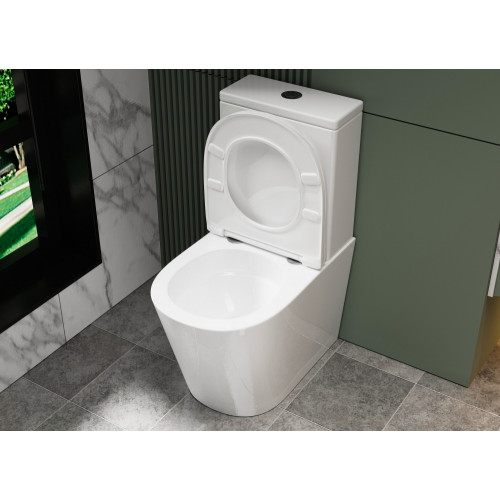 Унитаз ABBER Bequem AC1112T компакт белый, безободковый, смыв торнадо