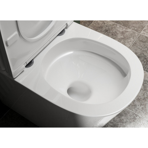 Унитаз ABBER Bequem AC1112T компакт белый, безободковый, смыв торнадо