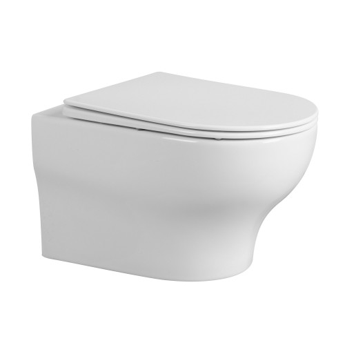 Унитаз ABBER Bequem AC1128 подвесной белый, безободковый, смыв торнадо