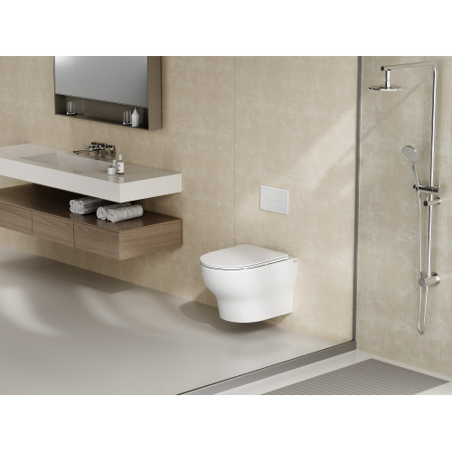 Унитаз ABBER Bequem AC1128 подвесной белый, безободковый, смыв торнадо