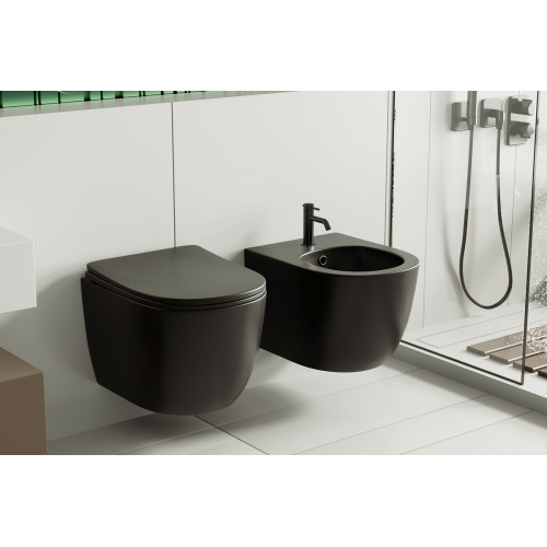 Биде ABBER Bequem AC1150MB подвесное черное матовое