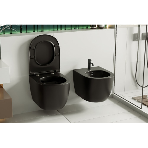 Биде ABBER Bequem AC1150MB подвесное черное матовое