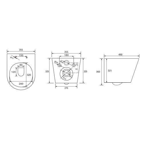 Унитаз ABBER Bequem AC1102T подвесной белый, безободковый, смыв торнадо