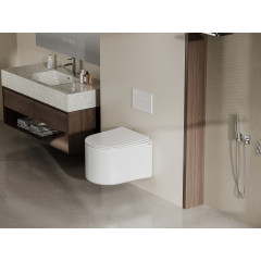 Унитаз ABBER Bequem AC1129 подвесной белый, безободковый, смыв торнадо