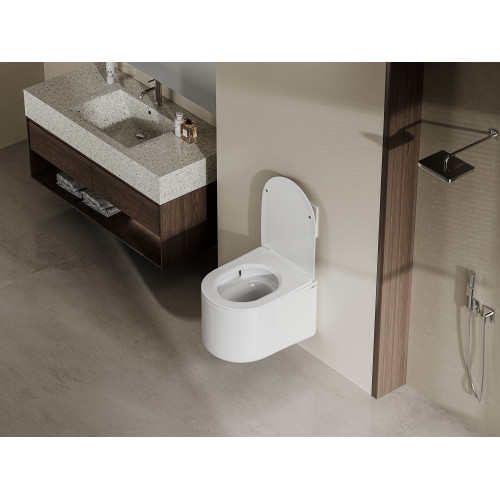 Унитаз ABBER Bequem AC1129 подвесной белый, безободковый, смыв торнадо