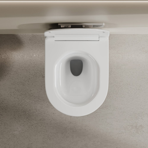 Унитаз ABBER Bequem AC1129 подвесной белый, безободковый, смыв торнадо