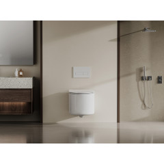 Унитаз ABBER Bequem AC1129 подвесной белый, безободковый, смыв торнадо