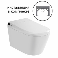 Комплект ABBER подвесной электронный унитаз-биде Bequem AC1119S с инсталляцией AC0101P2