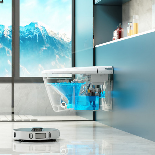 Комплект ABBER подвесной электронный унитаз-биде Bequem AC1119S с инсталляцией AC0101P2