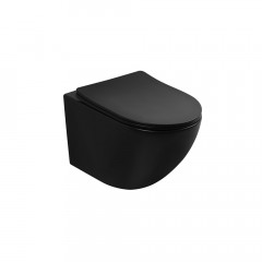 Унитаз ABBER Bequem AC1100TMB подвесной черный матовый, безободковый, смыв торнадо