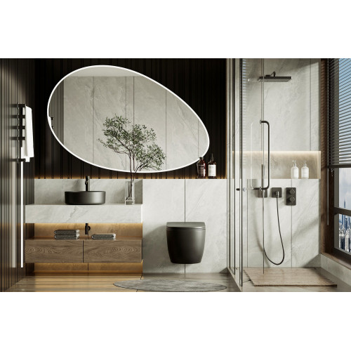 Унитаз ABBER Bequem AC1100TMB подвесной черный матовый, безободковый, смыв торнадо