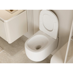 Унитаз ABBER Bequem AC1104TMW подвесной белый матовый, безободковый, смыв торнадо