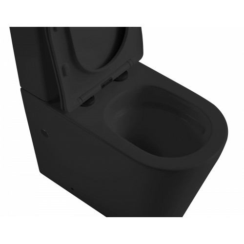 Унитаз ABBER Bequem AC1112TMB компакт черный матовый, безободковый, смыв торнадо