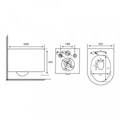 Унитаз ABBER Bequem AC1129 подвесной белый, безободковый, смыв торнадо