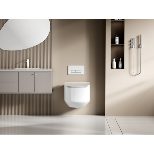 Унитаз ABBER Bequem AC1130 подвесной белый, безободковый, смыв торнадо