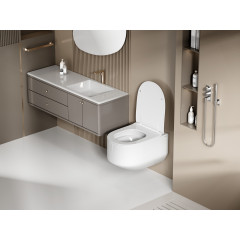 Унитаз ABBER Bequem AC1130 подвесной белый, безободковый, смыв торнадо