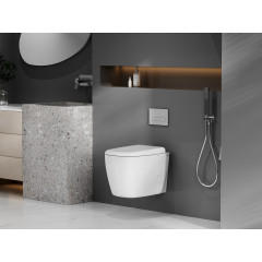 Унитаз ABBER Rechteck AC1217 подвесной белый, безободковый, смыв торнадо