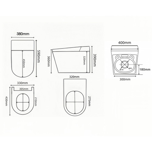 Комплект ABBER подвесной электронный унитаз-биде Bequem AC1120S с инсталляцией AC0101P2