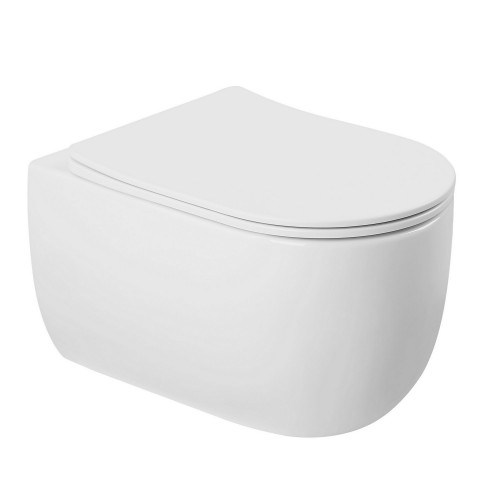 Унитаз ABBER Bequem AC1104TN подвесной белый, безободковый, смыв торнадо