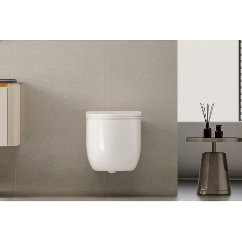 Унитаз ABBER Bequem AC1104TN подвесной белый, безободковый, смыв торнадо